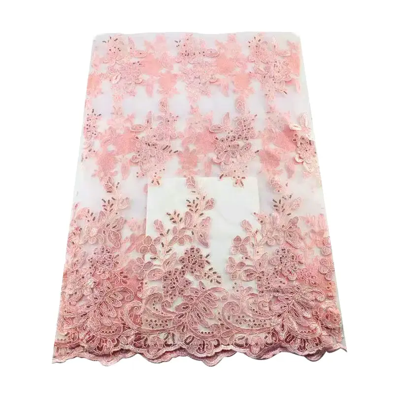 Wholesale Beautiful 3d Flower Beaded Cheap Textile Embroidery Fabric Swiss Voile Lace Trim 2021